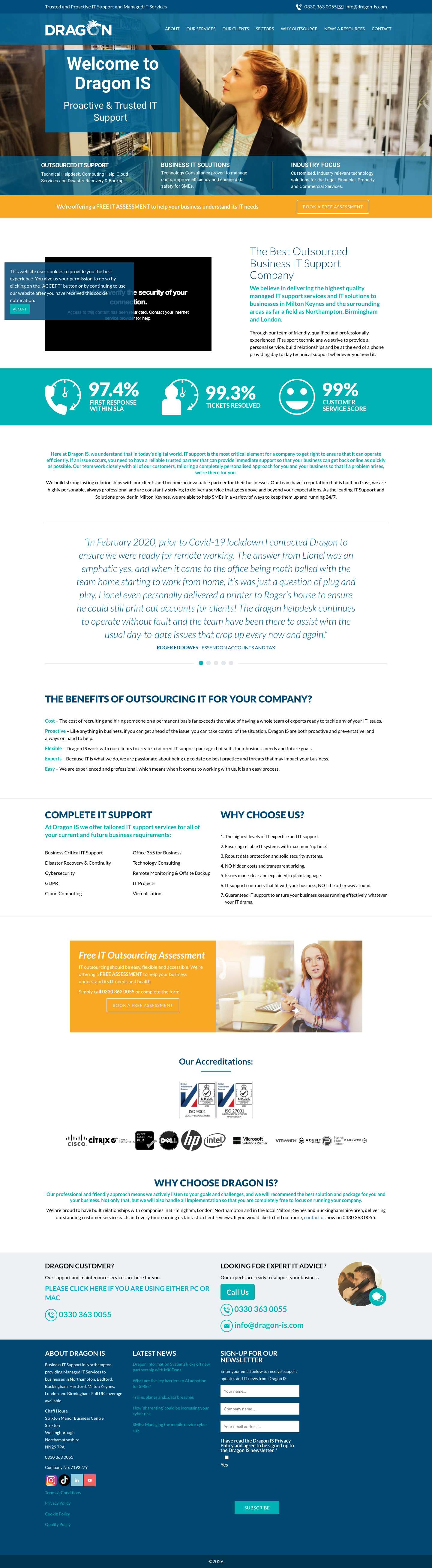 IT Support Milton Keynes - Outsourced Business IT Support Solutions Company - Full Screenshot