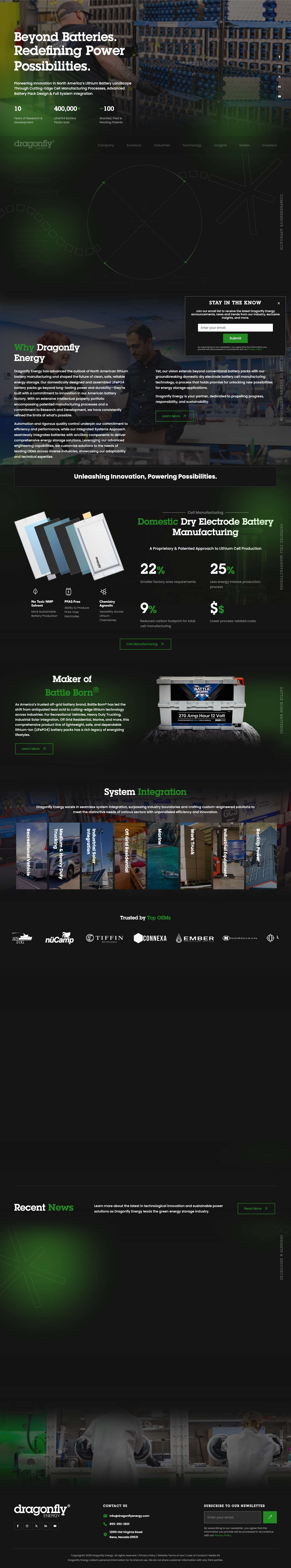 North American Battery Manufacturing & Energy Storage Solutions - Full Screenshot