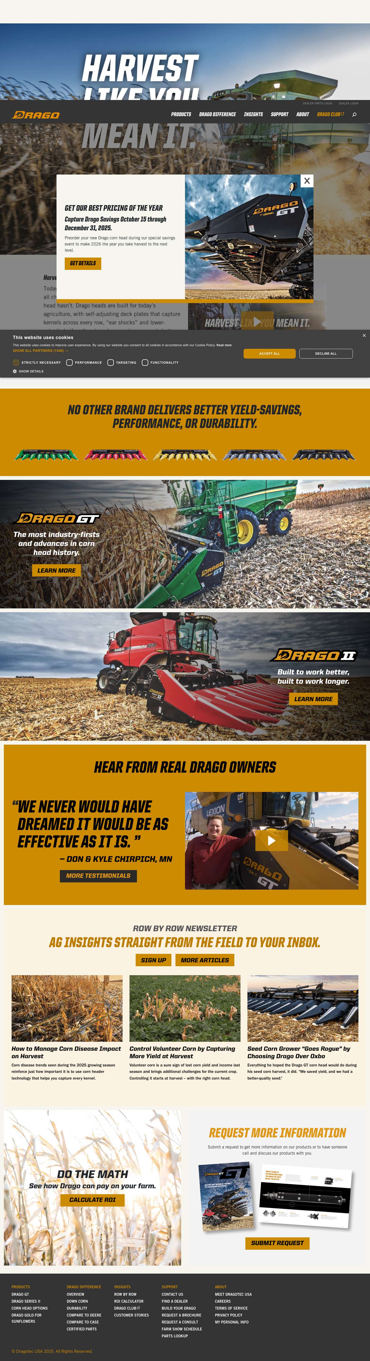 Home - Drago Corn Heads - Full Screenshot