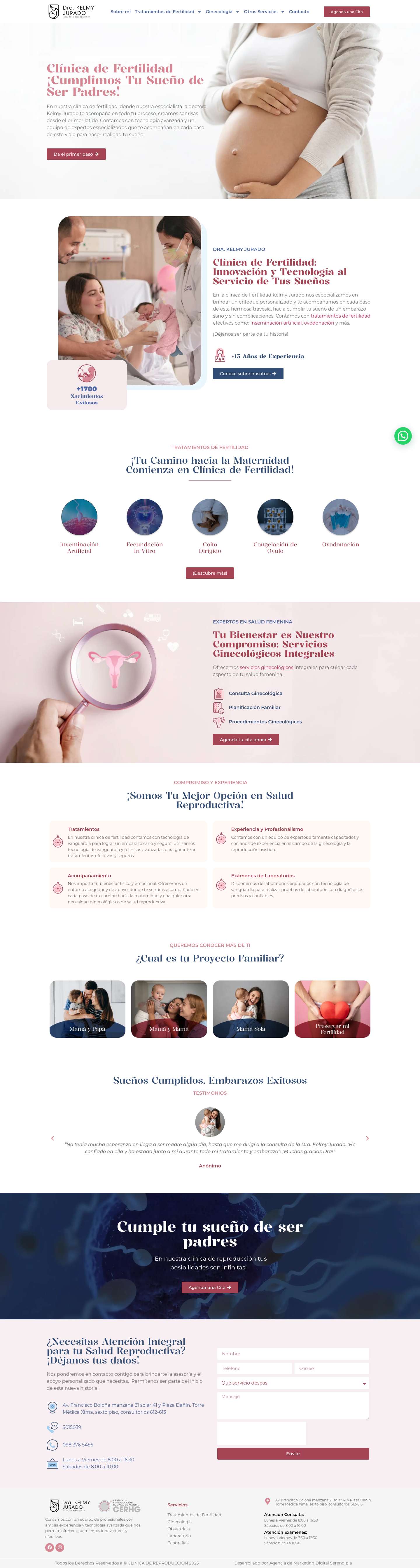 Clínica de Fertilidad | Dra. Kelmy Jurado | Especialistas - Full Screenshot