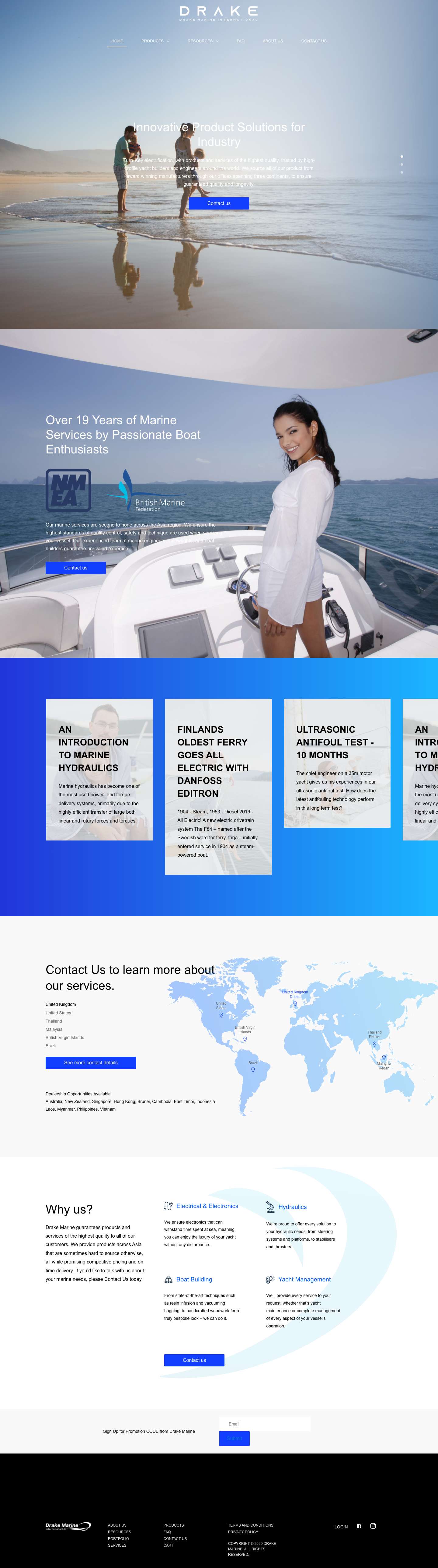 Marine Products | Marine Services | Drake Marine | Home Page - Full Screenshot