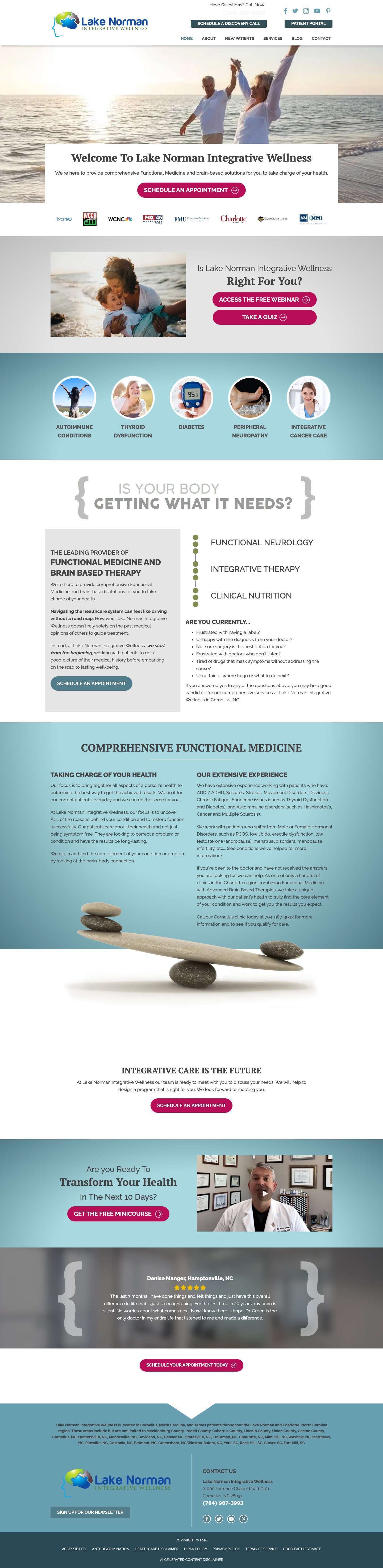 Lake Norman Integrative Wellness - Schedule Today! - Full Screenshot