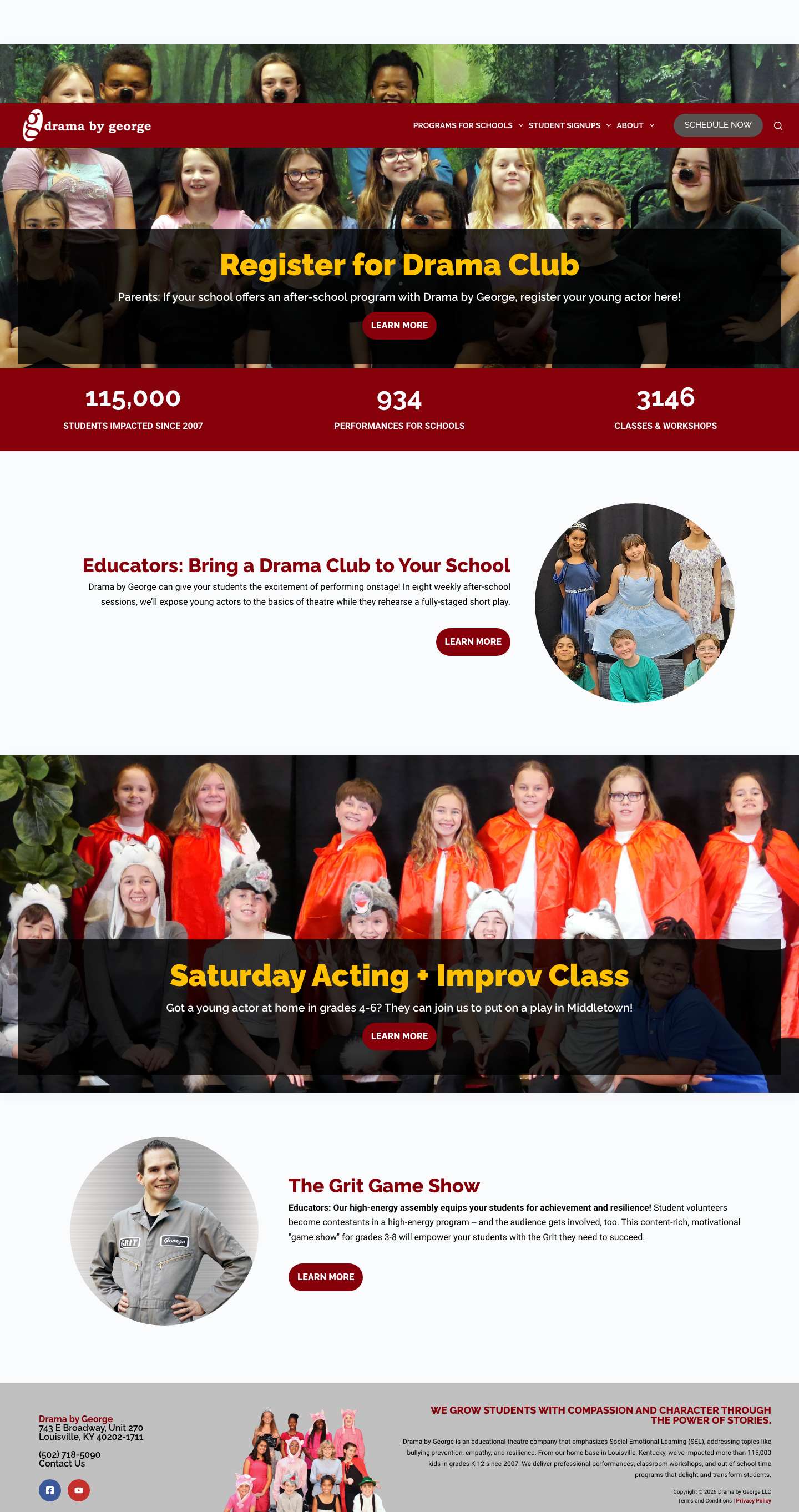Drama by George – Helping Schools Grow Students with Compassion and Character - Full Screenshot