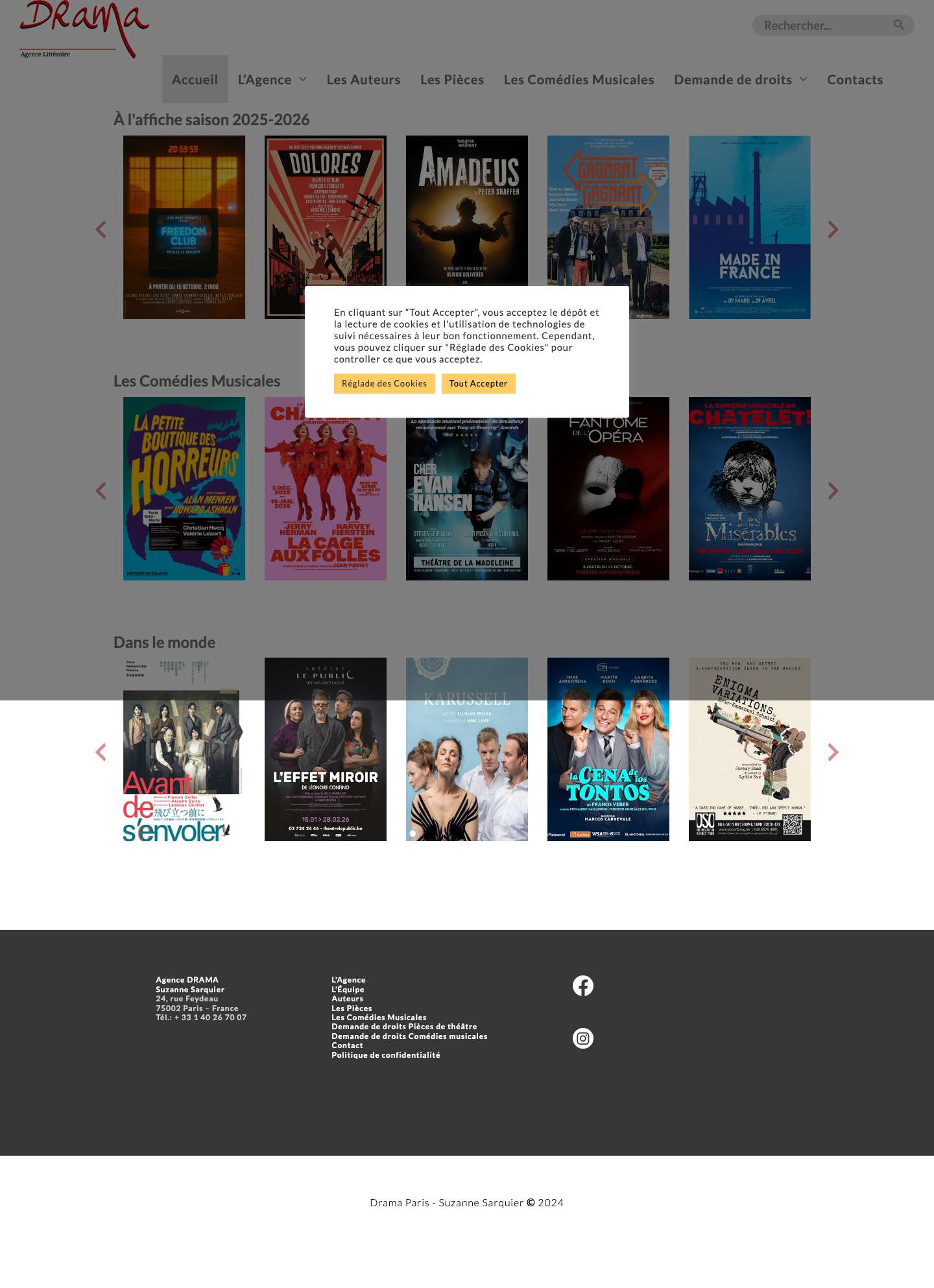 Drama Paris - Suzanne Sarquier - Agence littéraire - Full Screenshot