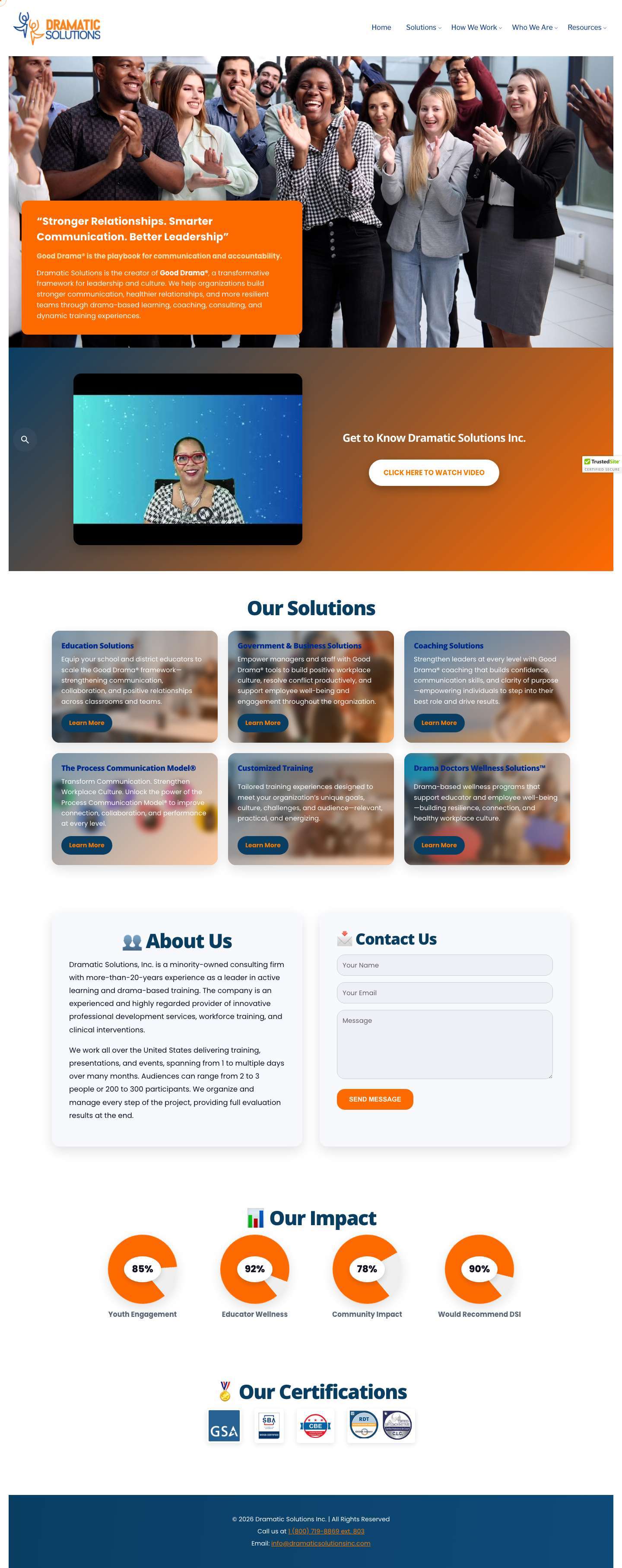 Home - Dramatic Solutions, IncDramatic Solutions Inc. | Good Drama® - Full Screenshot