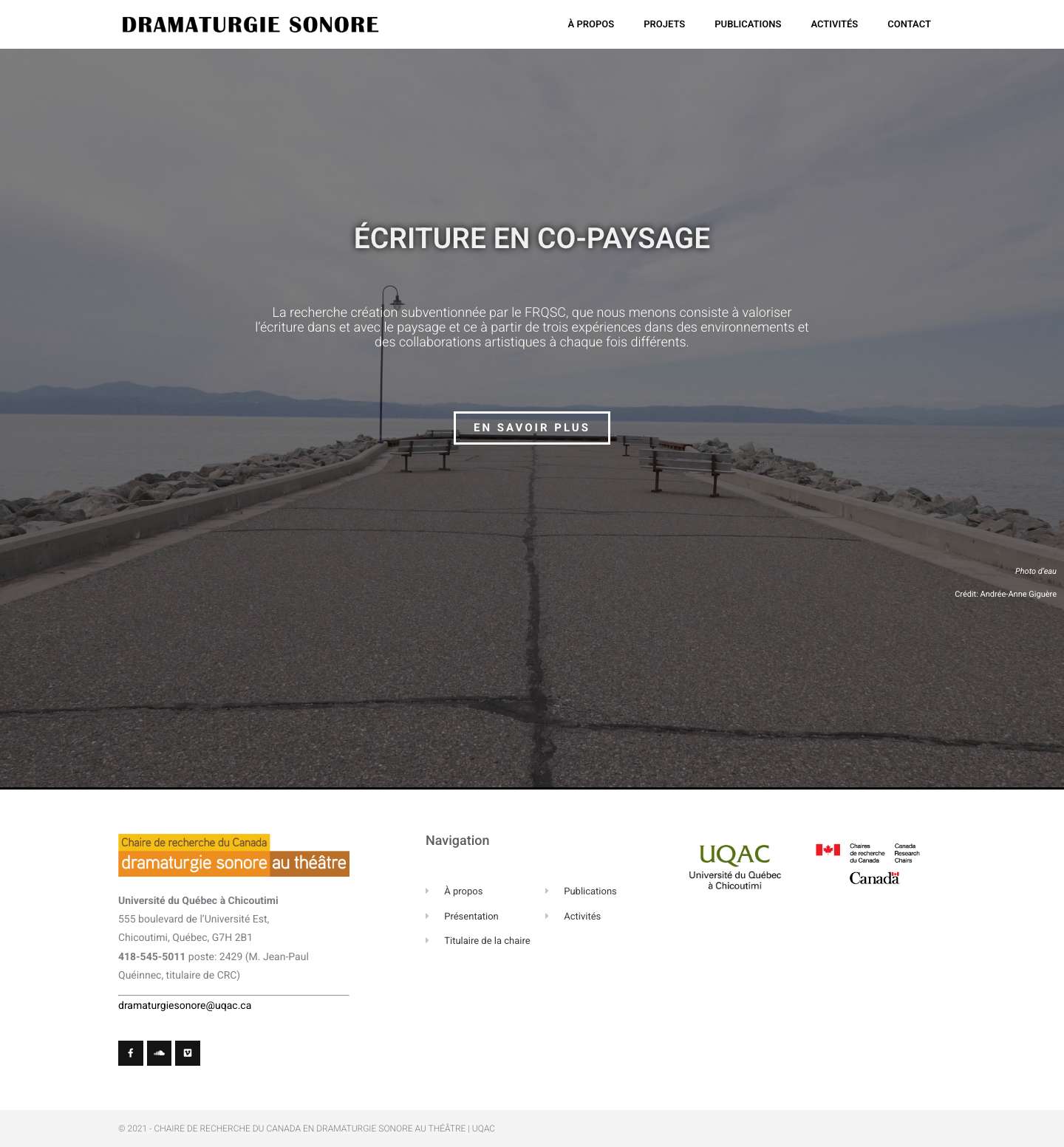 Accueil - Dramaturgie sonore au théâtre - Full Screenshot