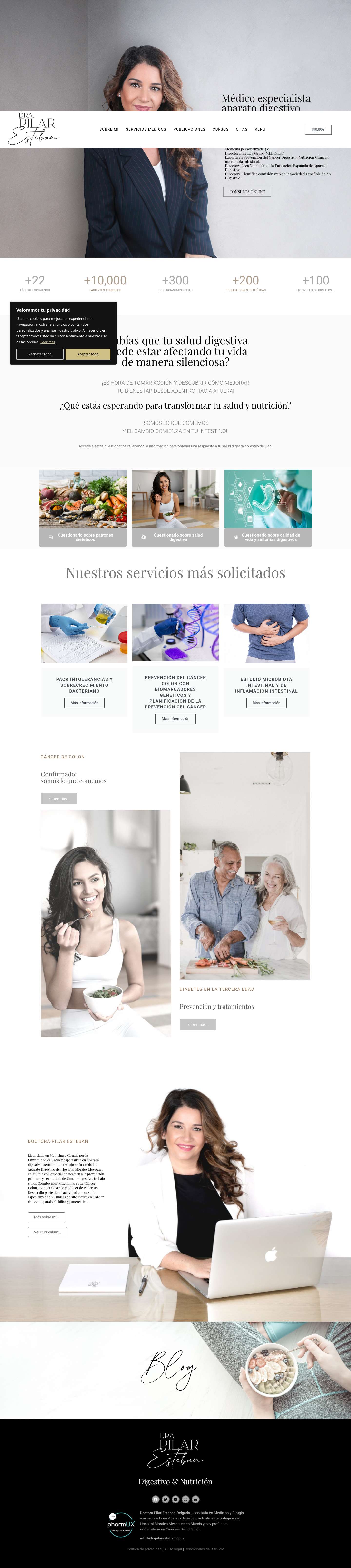 Dra. Pilar Esteban – Licenciada en Medicina y Cirugía. Especialista en Aparato digestivo. - Full Screenshot