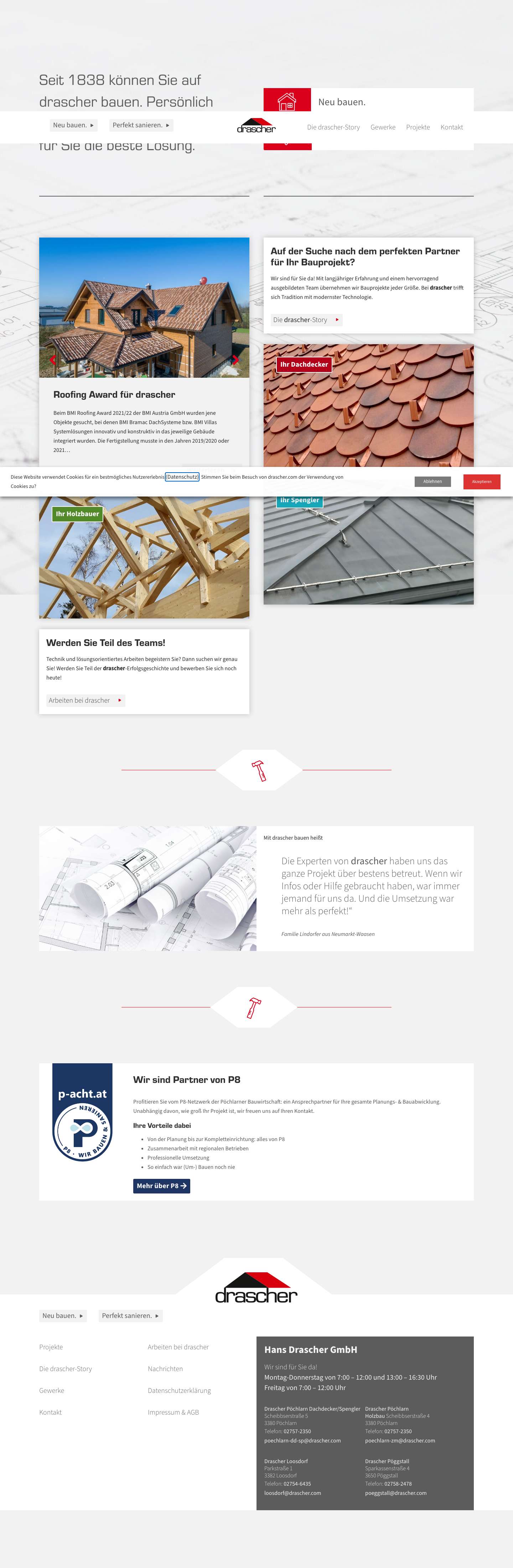 Drascher – Zimmerer – Dachdecker – Spengler - Full Screenshot