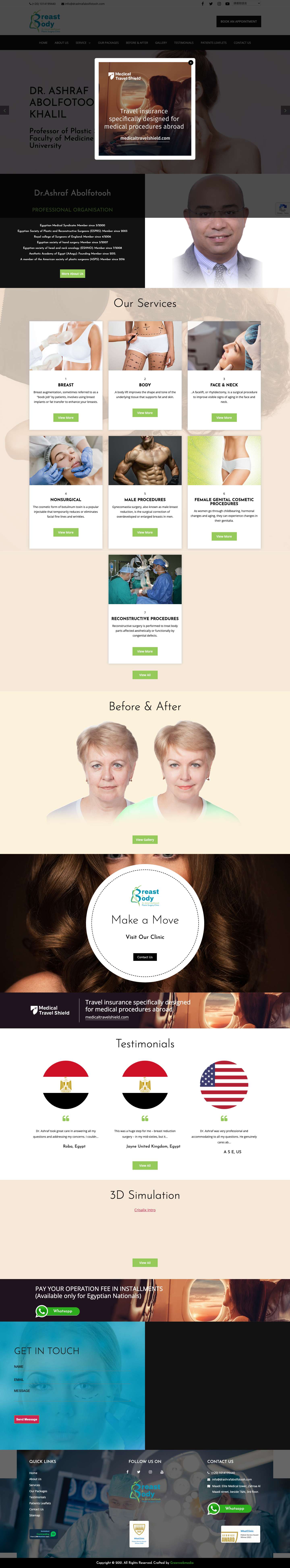 Dr. Ashraf Abolfotooh – Plastic Surgery Clinic | Plastic Surgeon | Maadi | Cairo - Full Screenshot