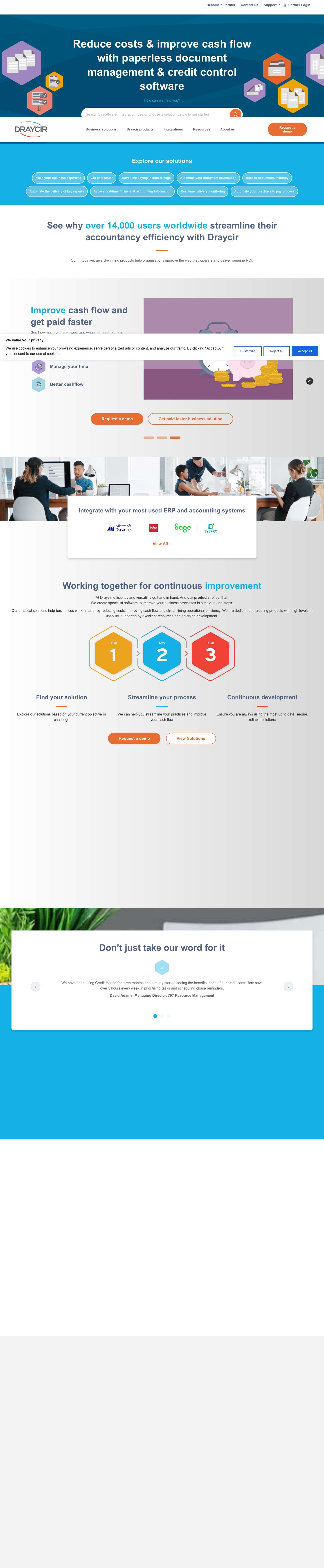 Draycir - Credit Control Software - Ways to Improve Cash Flow - Full Screenshot