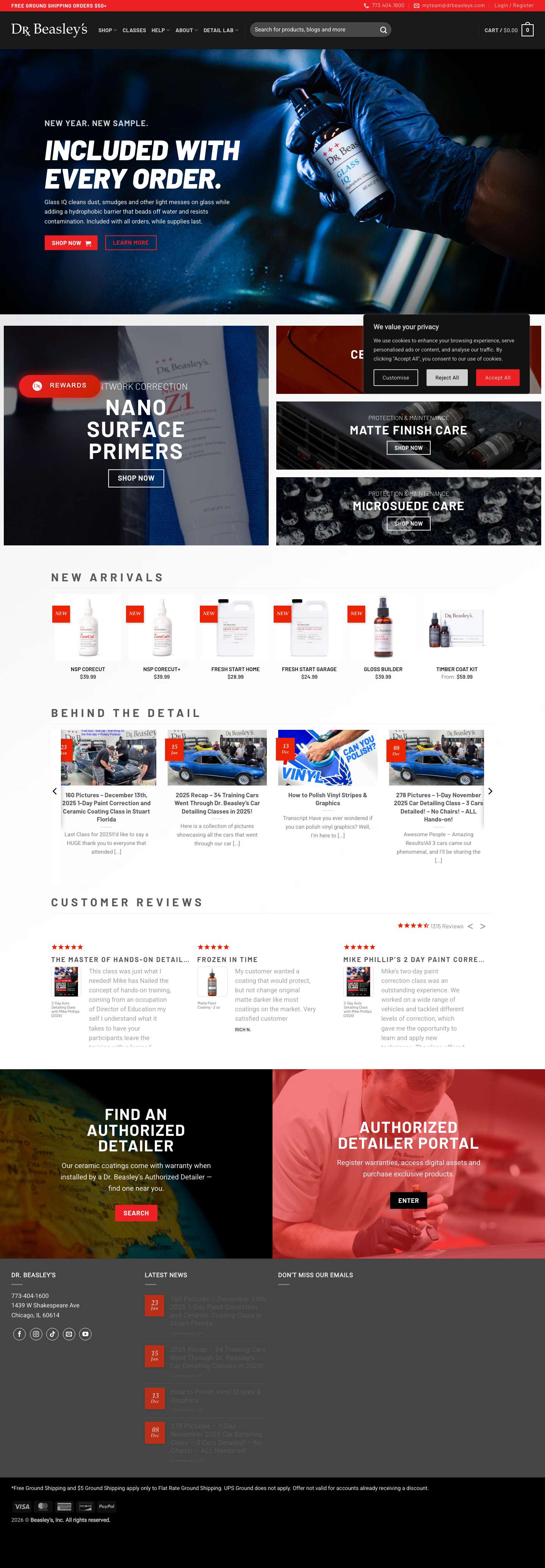 Paint Correction, Ceramic Coatings, Matte Paint Care & More | Dr. Beasley’s - Full Screenshot