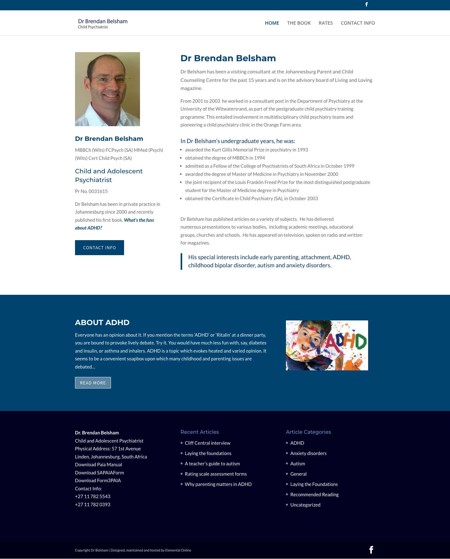 HOME - Dr Belsham | Child Psychiatrist | Public speaker for ADHD - Full Screenshot