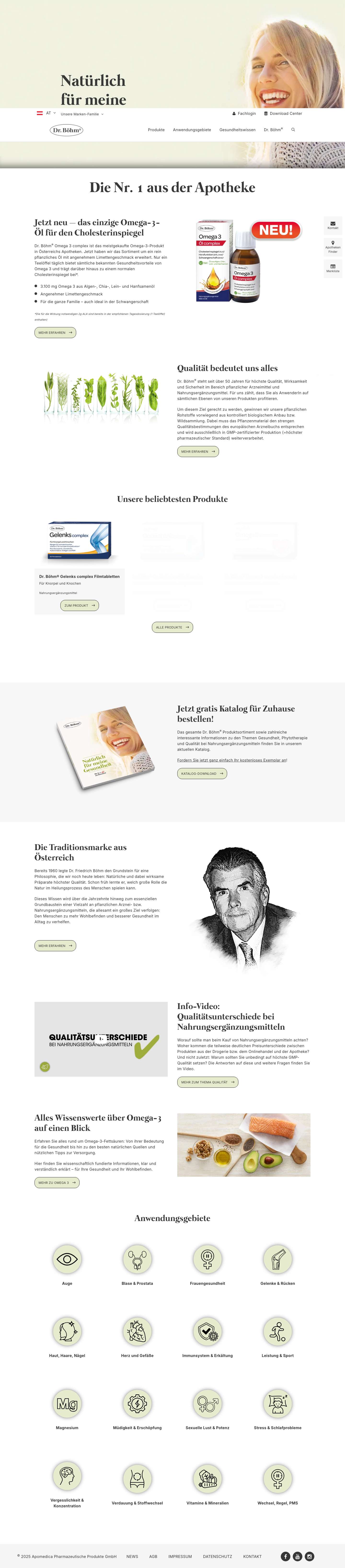 Dr. Böhm® - pflanzliche Arzneimittel und Nahrungsergänzungsmittel - Full Screenshot