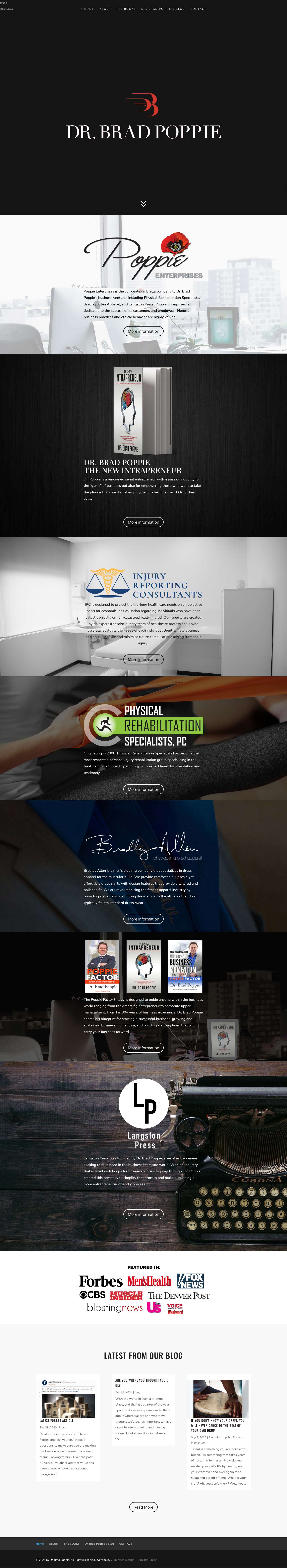 Home - Dr. Brad Poppie - Full Screenshot