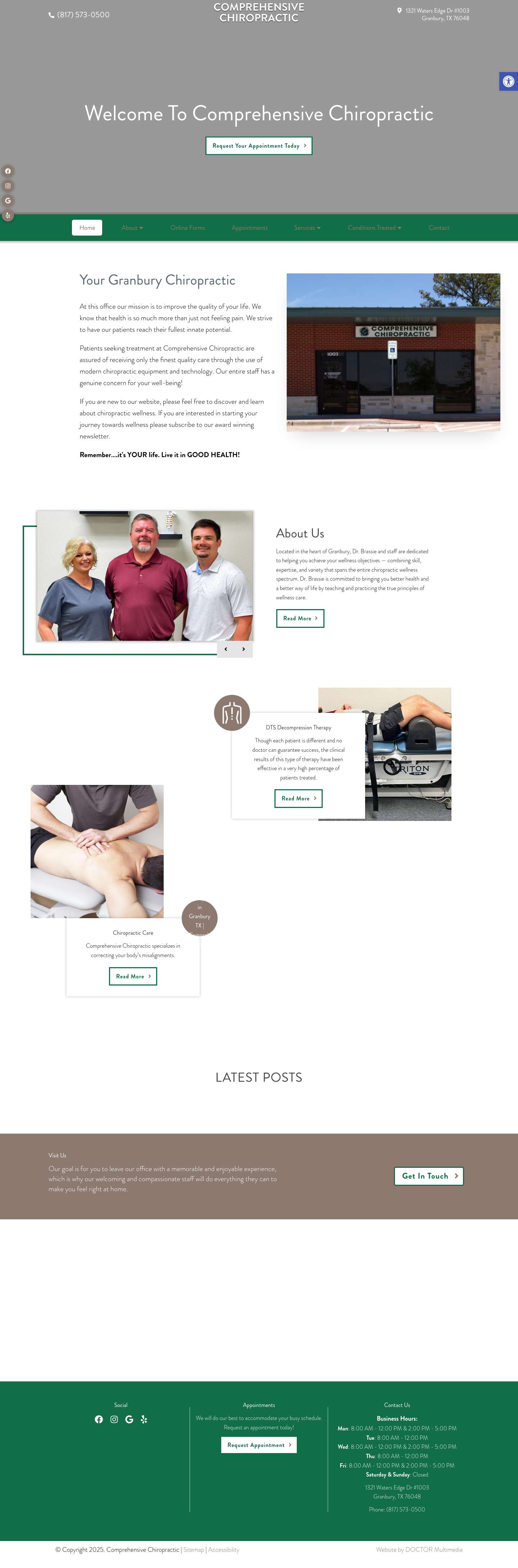 Chiropractor in Granbury, TX | Comprehensive ChiropracticAccessibility ToolsIncrease TextDecrease TextGrayscaleHigh ContrastNegative ContrastLight BackgroundLinks UnderlineReadable FontReset - Full Screenshot
