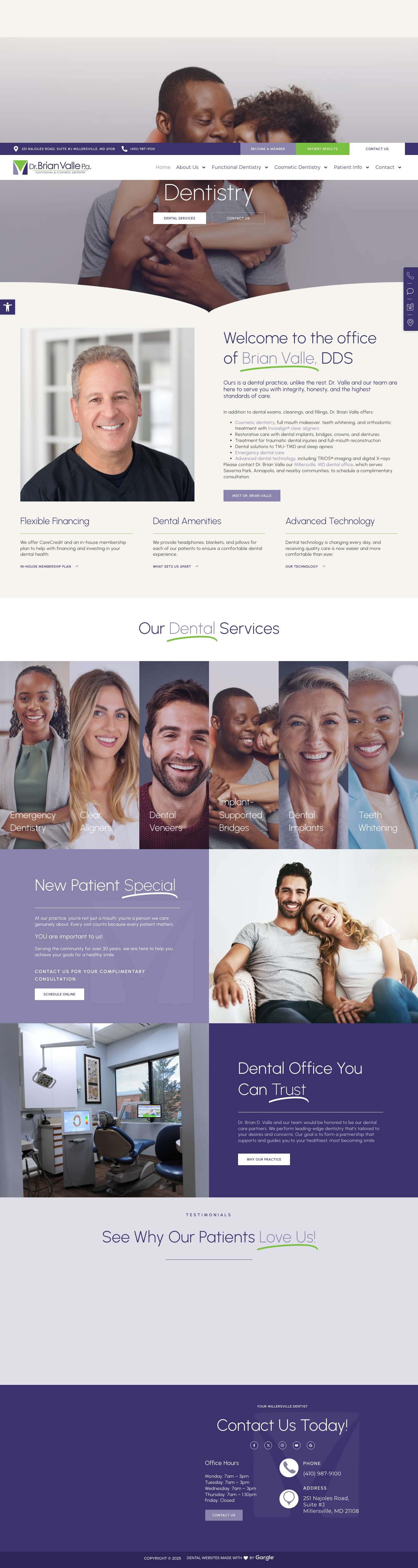 Dr. Brian Valle P.A. Functional & Cosmetic Dentistry | Dr. Brian Valle | Millersville, MD 21108Accessibility ToolsIncrease TextDecrease TextGrayscaleHigh ContrastNegative ContrastLight BackgroundLinks UnderlineReadable FontReset - Full Screenshot