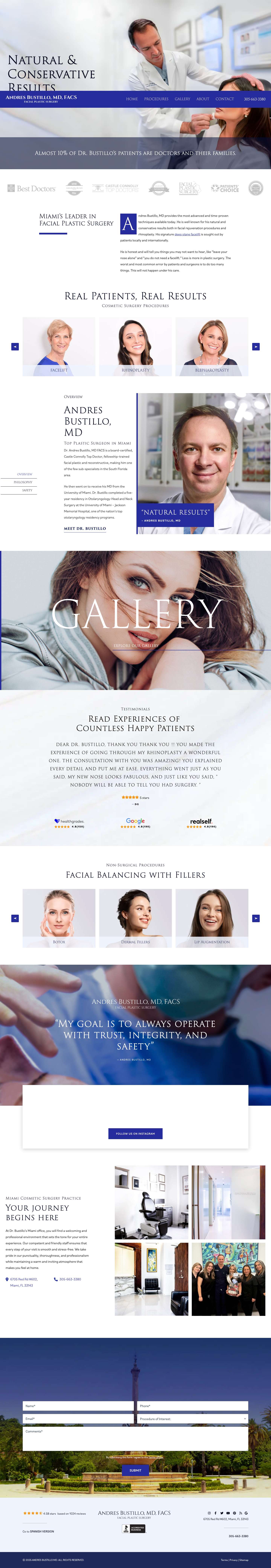Dr. Bustillo | Miami’s Leader in Facial Plastic Surgery - Full Screenshot