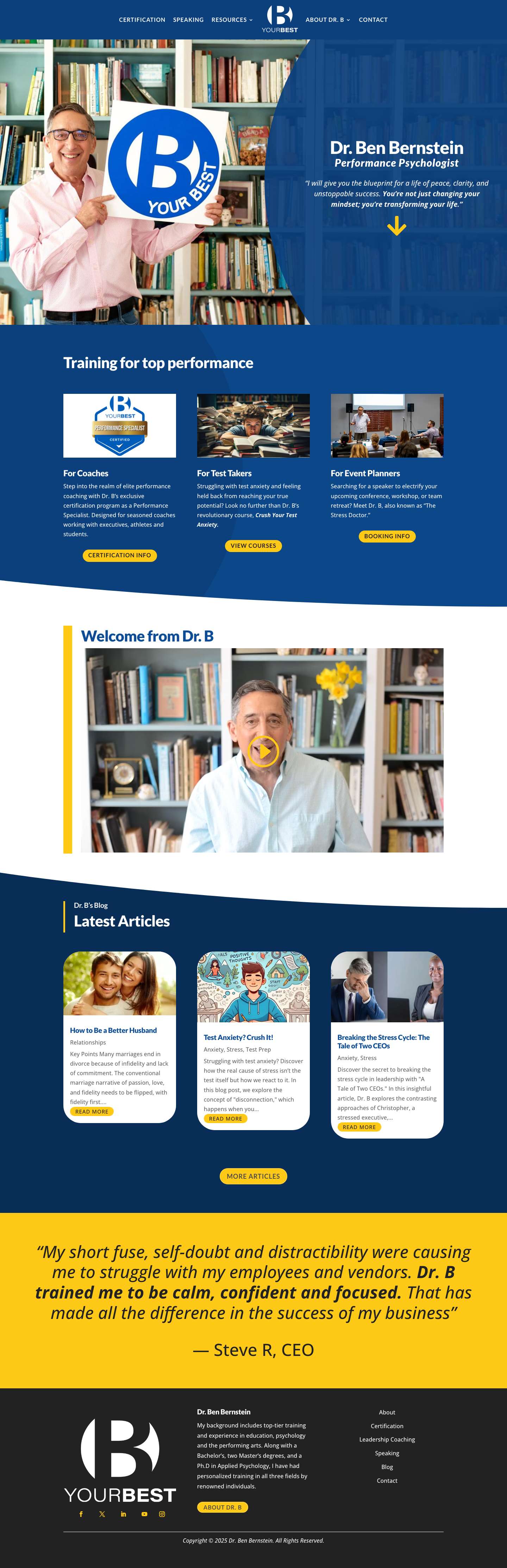 Dr. B Your Best | Performance Psychologist - Full Screenshot