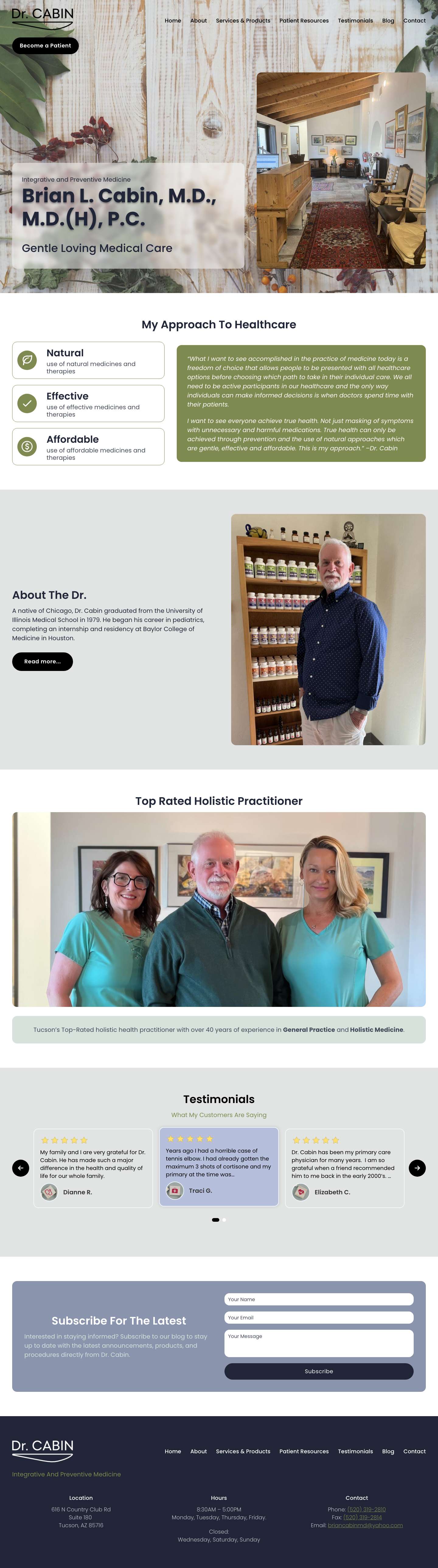Dr. Cabin Holistic Practitioner - Dr. Cabin, M.D., M.D.(H), P.C. - Full Screenshot
