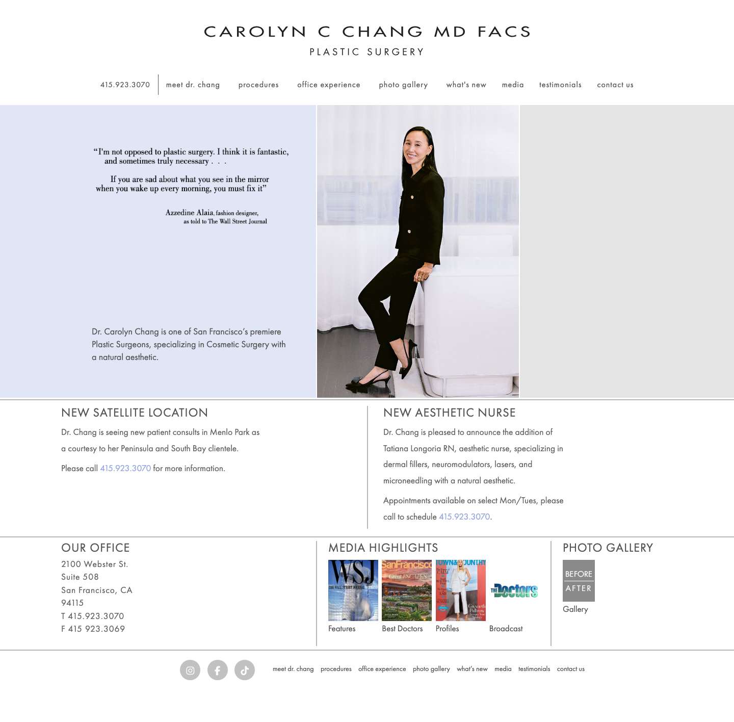 Dr. Carolyn Chang - San Francisco Plastic Surgeon - Full Screenshot