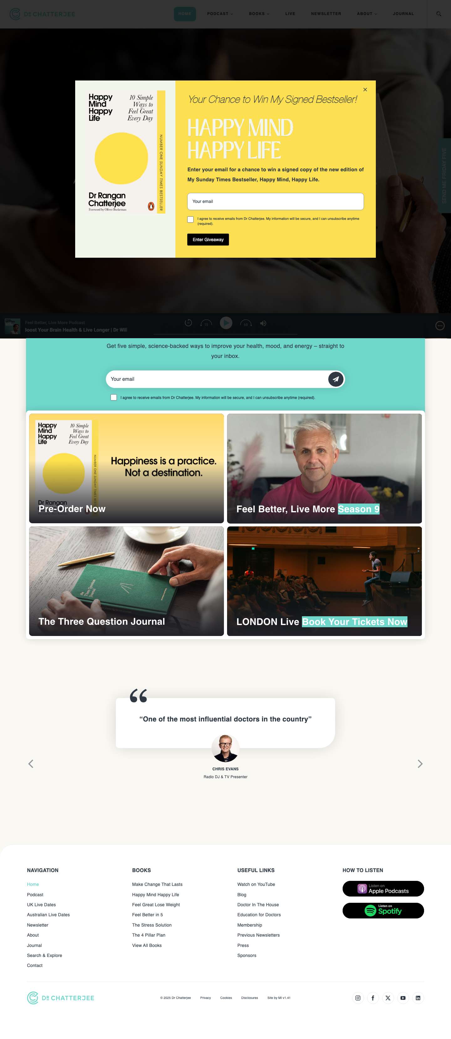 Dr Rangan Chatterjee / Official Website - Full Screenshot