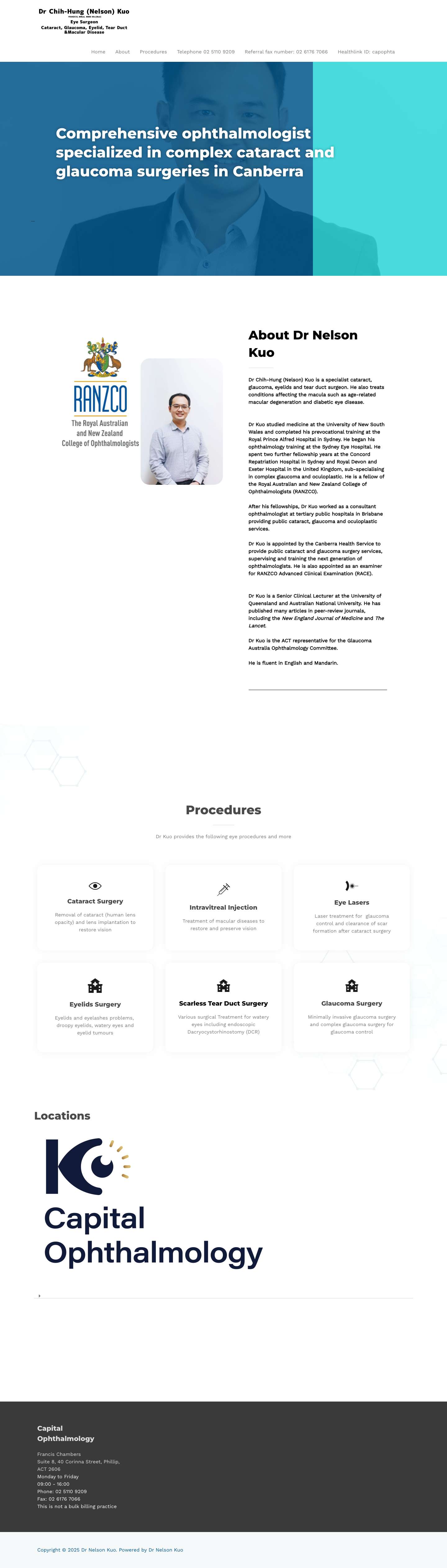 Home - Dr Chih-Hung (Nelson) Kuo, Eye Surgeon, Canberra - Full Screenshot