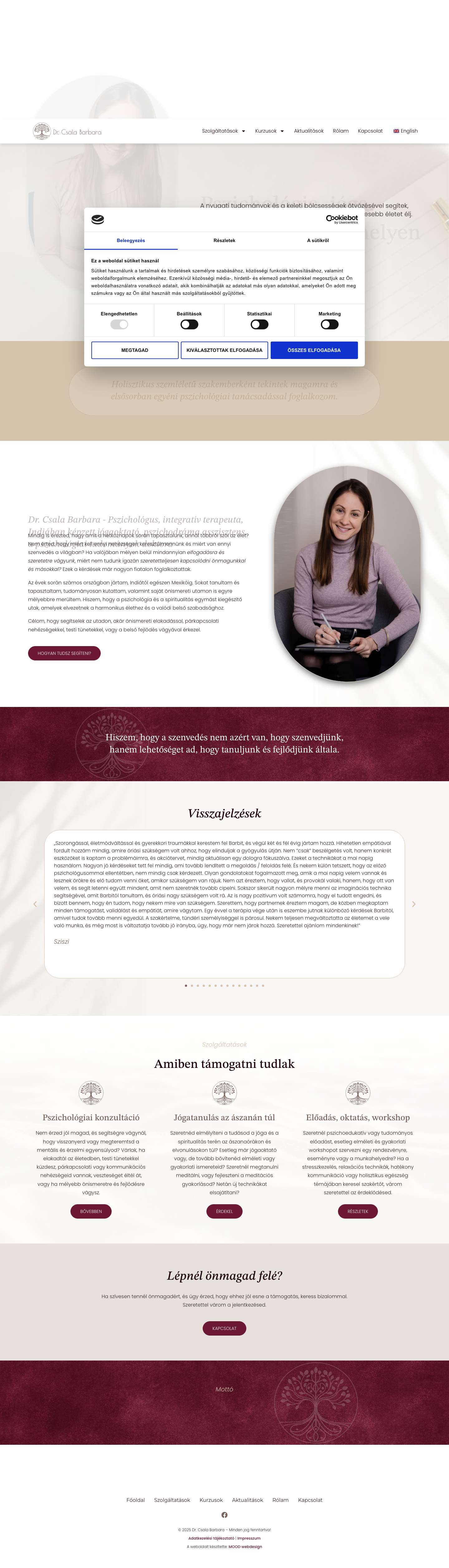 Főoldal - Dr. Csala Barbara - Full Screenshot