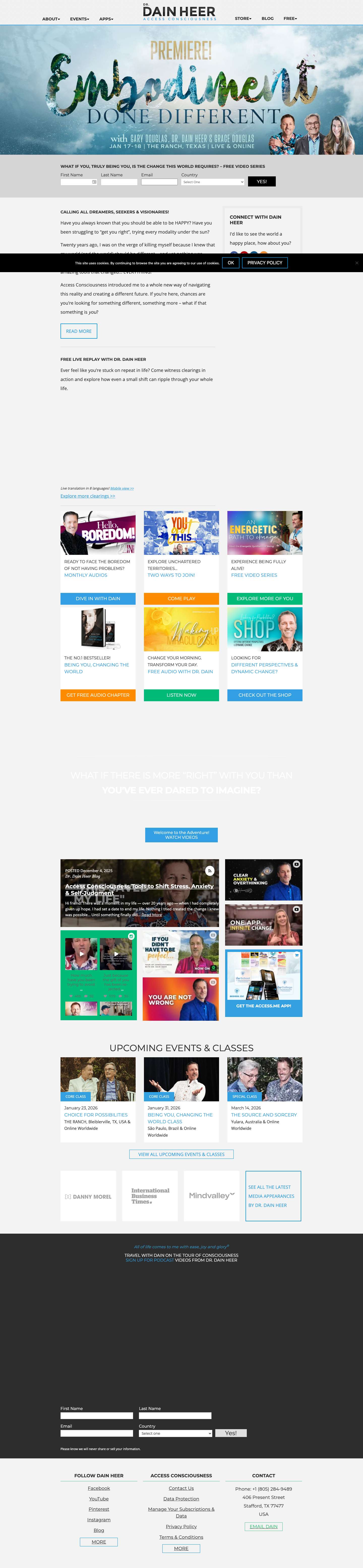 Home Page | Dr. Dain Heer - Full Screenshot