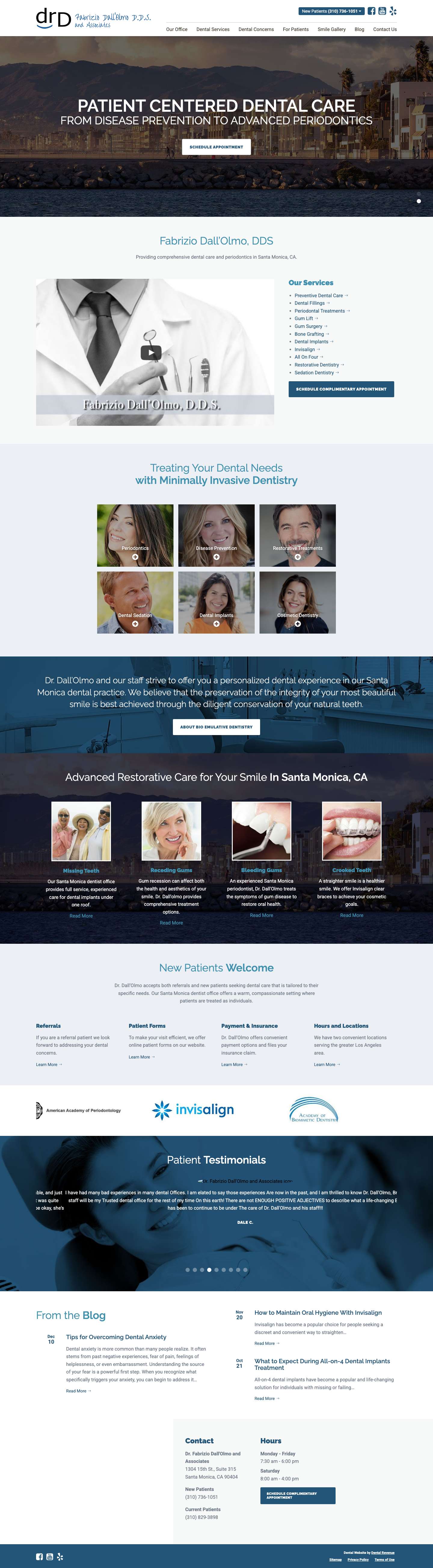 Dentist Santa Monica CA | Cosmetic Dentistry | Dental Implants - Full Screenshot