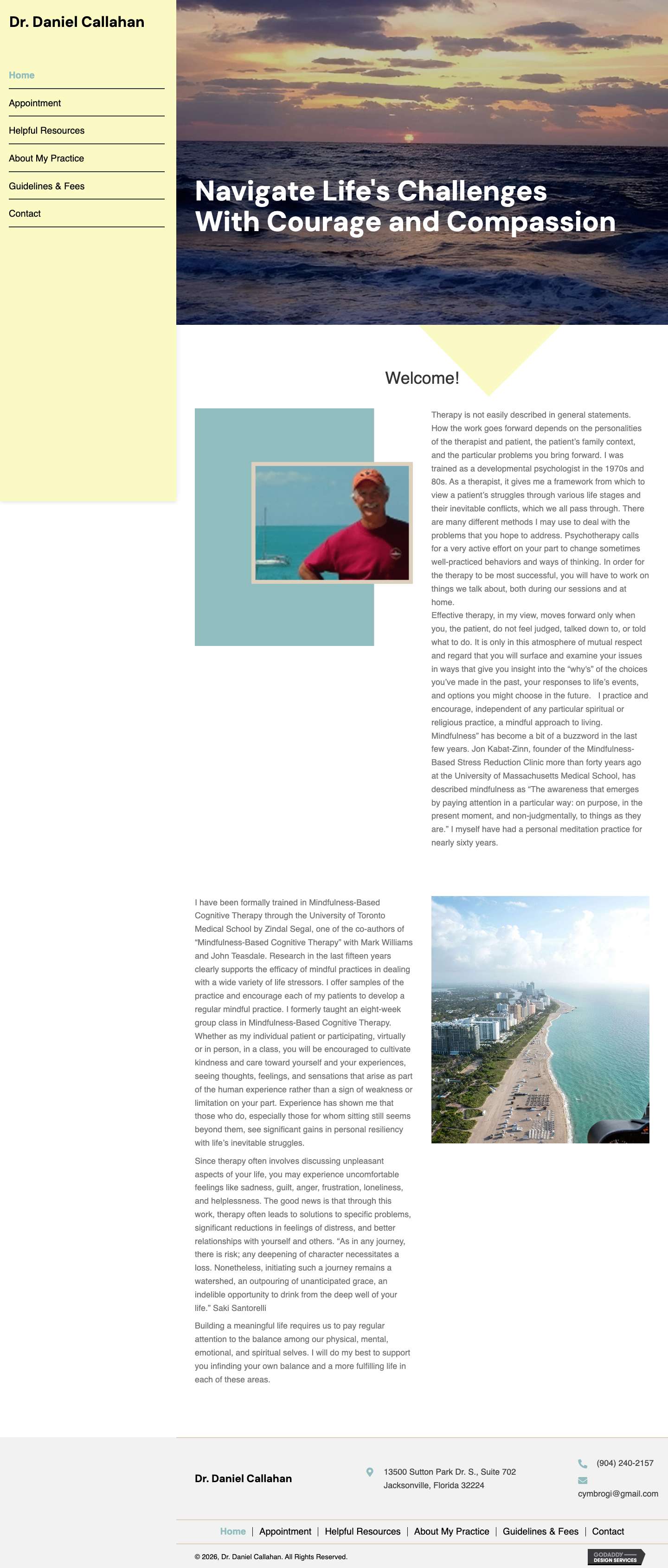 Stress Management Therapy - Dr. Daniel Callahan - Full Screenshot