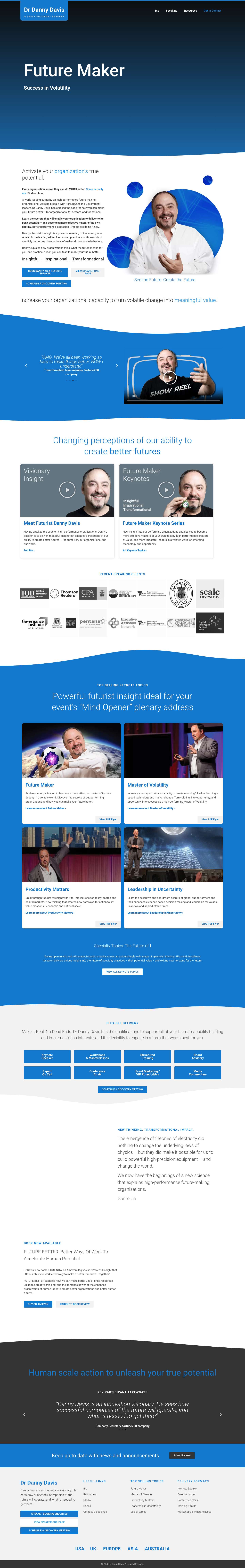 Dr Danny Davis - Business Futurist & Visionary Speaker - Full Screenshot