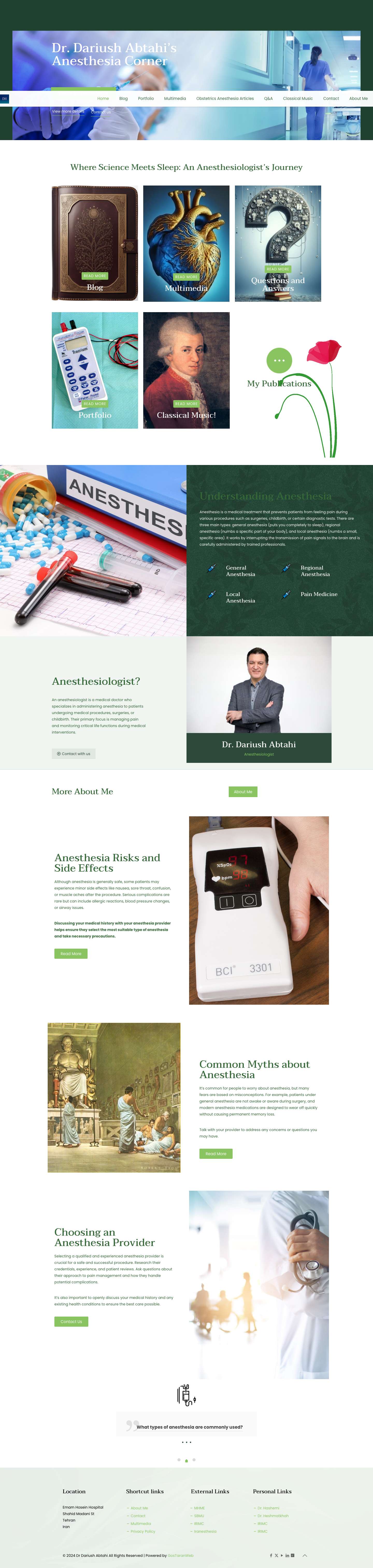 Dr. Dariush Abtahi’s Anesthesia Corner – Where Science Meets Sleep: An Anesthesiologist’s Journey - Full Screenshot