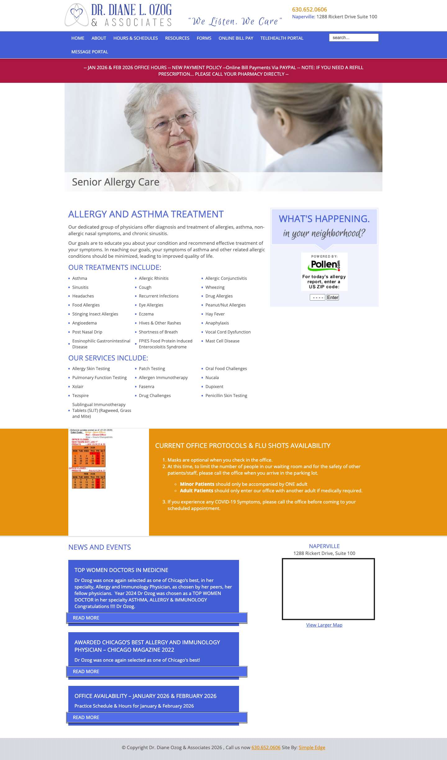 Allergy and Asthma treatment - Naperville - Full Screenshot