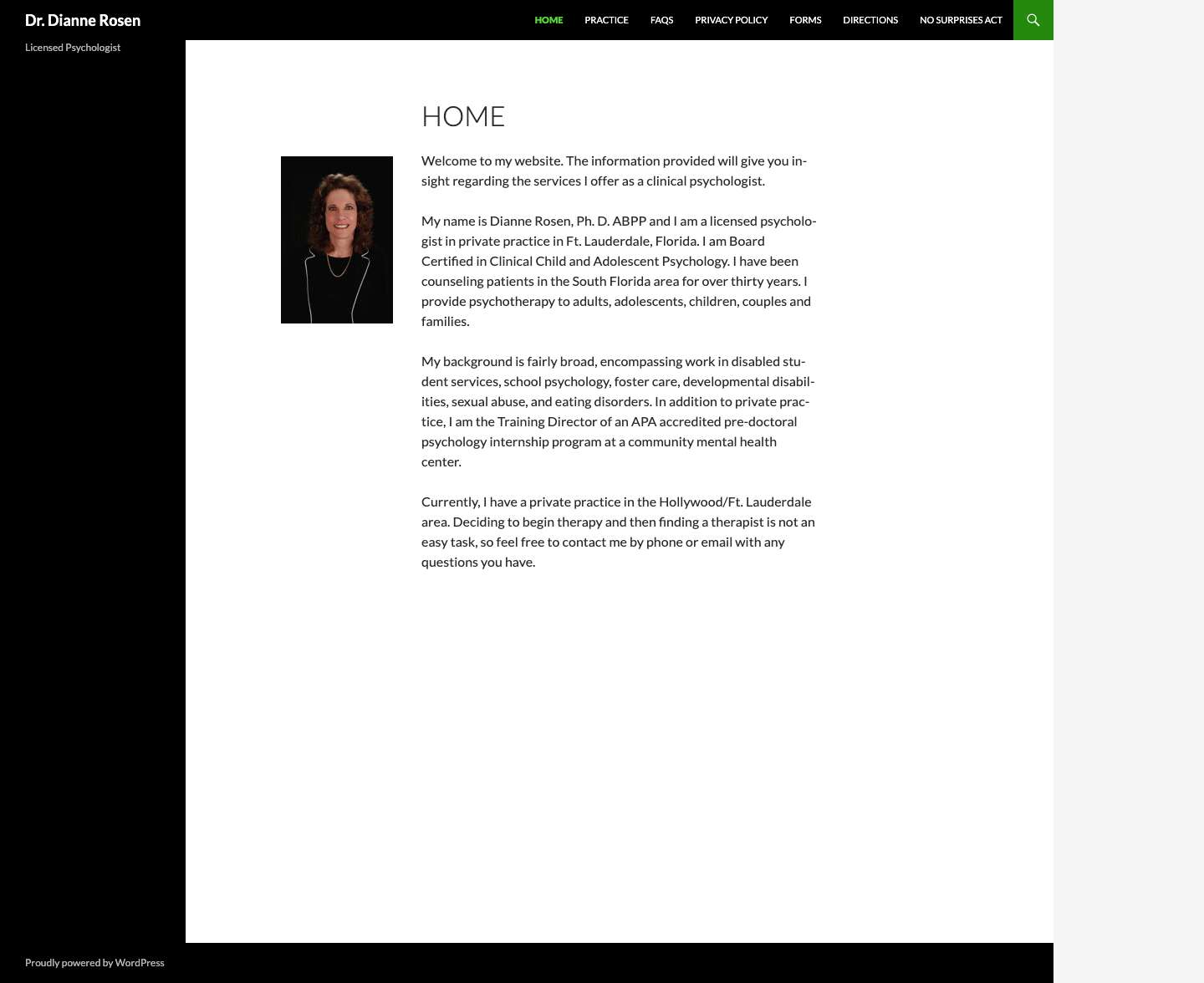 Dr. Dianne Rosen | Licensed Psychologist - Full Screenshot