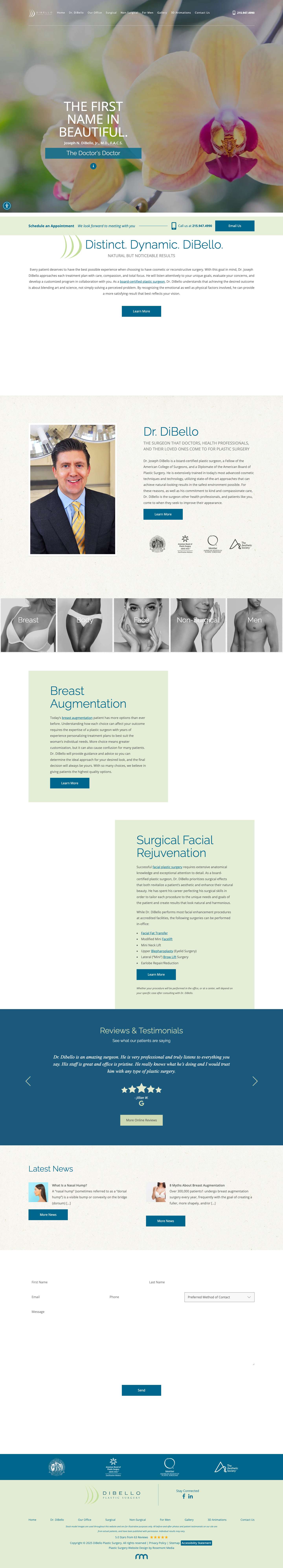 Plastic Surgery in Philadelphia PA – Dr. Joseph DiBelloDiBello Plastic SurgeryDiBello Plastic Surgery - Full Screenshot