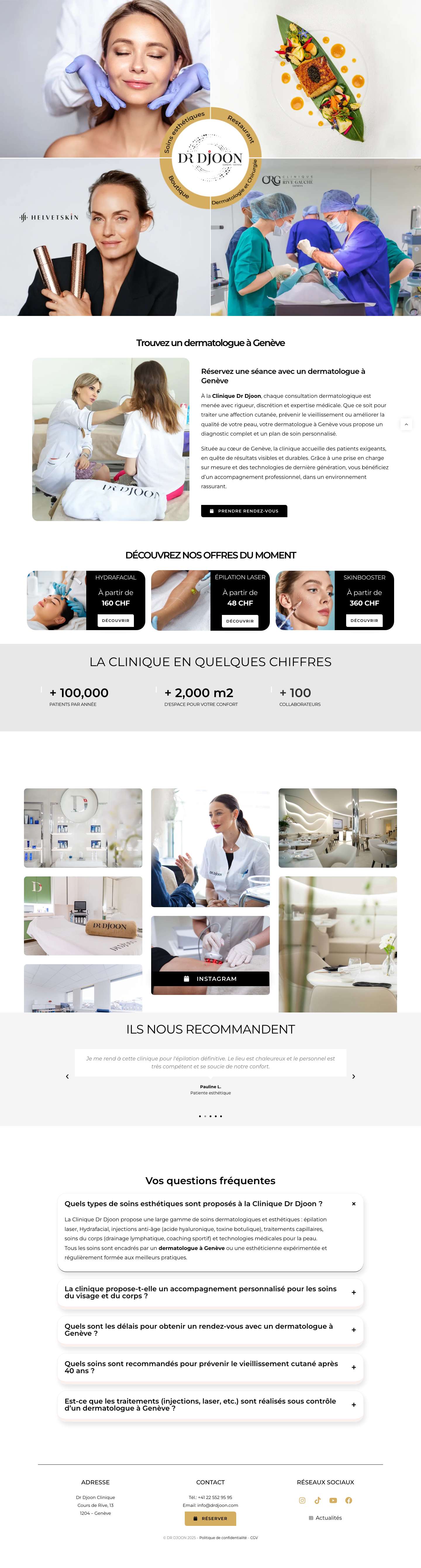 Dr Djoon Clinique - Votre clinique esthétique de premier choix à Genève - Full Screenshot