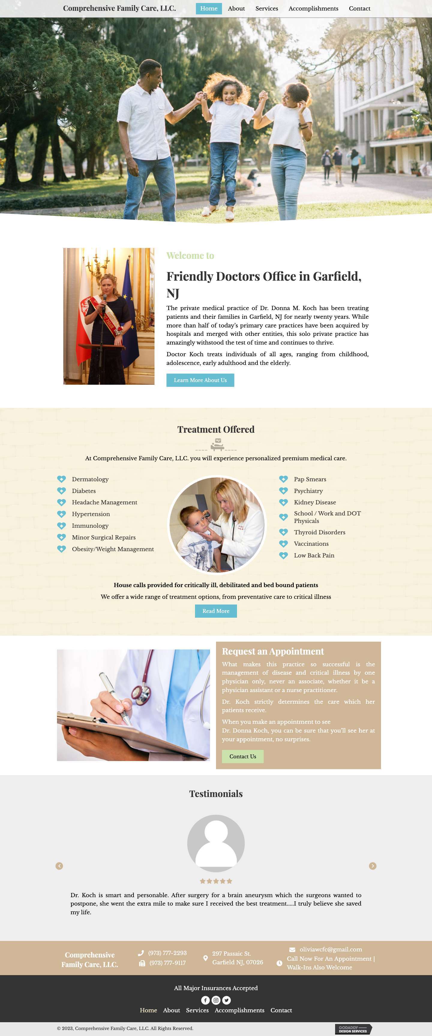 Doctors Office in Garfield, NJ | Comprehensive Family Care, LLC - Full Screenshot
