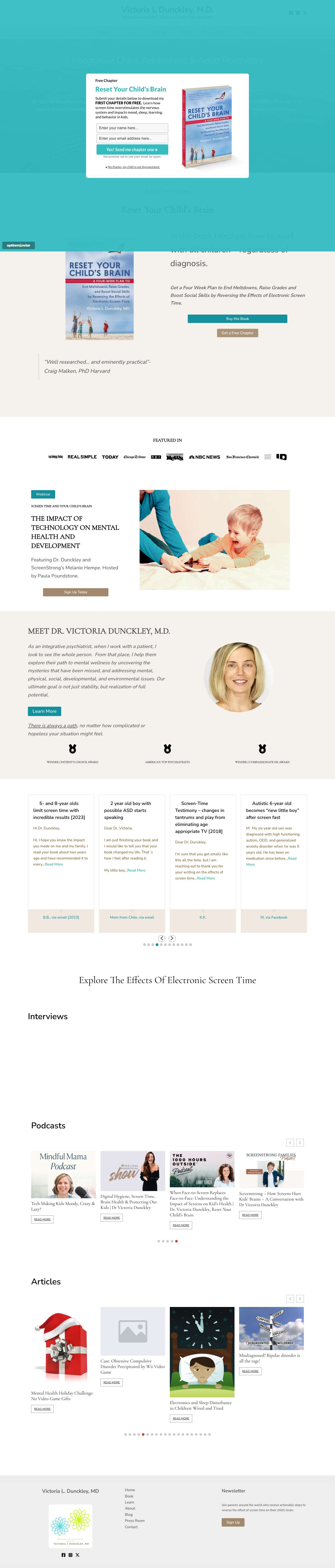 Victoria L Dunckley, M.D. – Integrative psychiatrist, author and screen time consultant - Full Screenshot