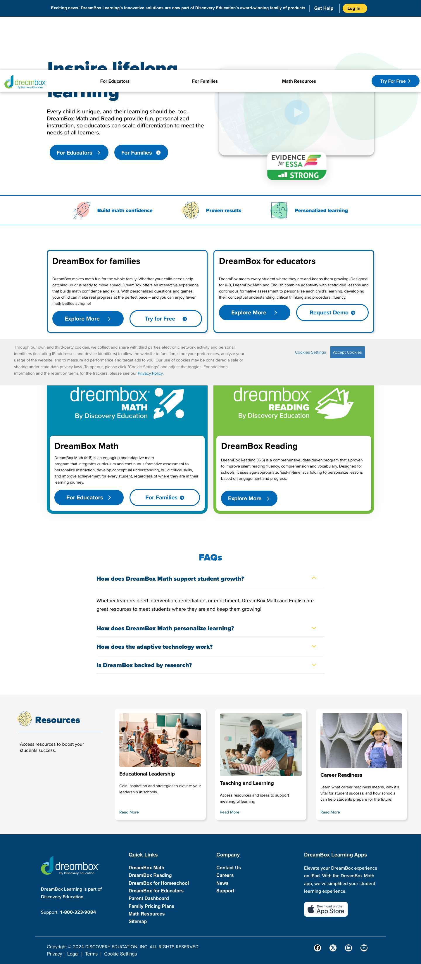 Online Math & Reading Programs for Students | DreamBox by Discovery Education - Full Screenshot