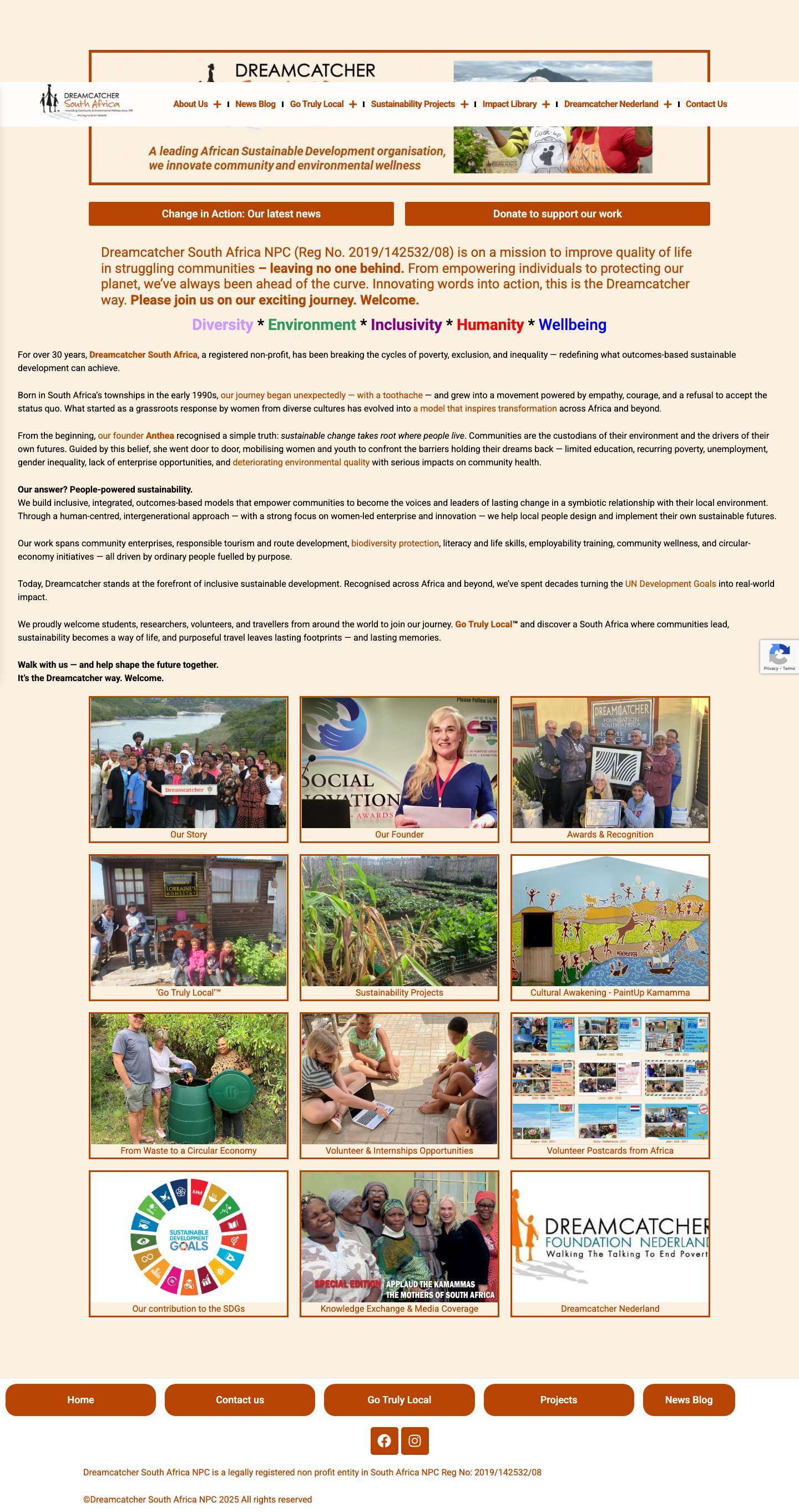 Home new - Dreamcatcher South Africa NPC - Full Screenshot