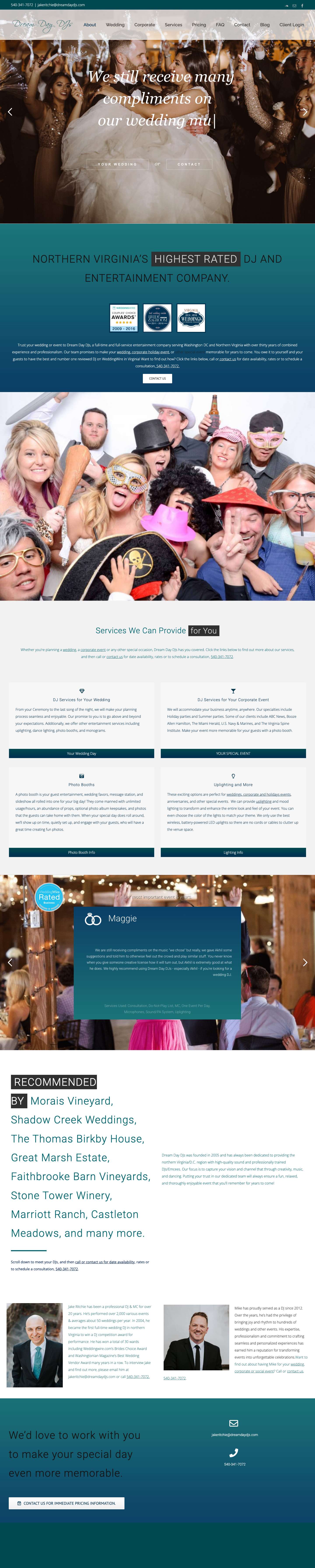 Dream Day Djs – DJ Services in VA, DC, and MD - Full Screenshot