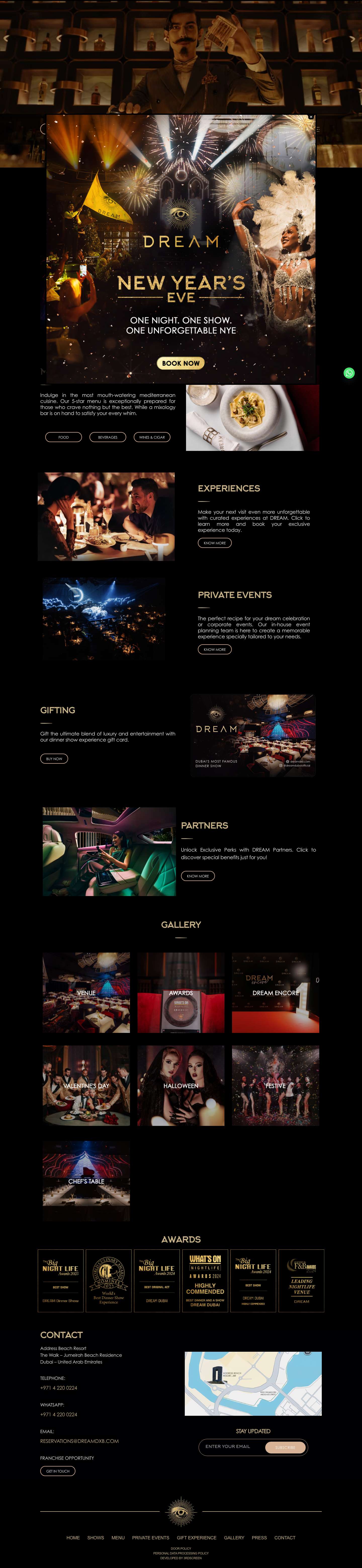 DREAM Dinner Show Dubai: Spectacular Live Shows & Luxury Dining - Full Screenshot