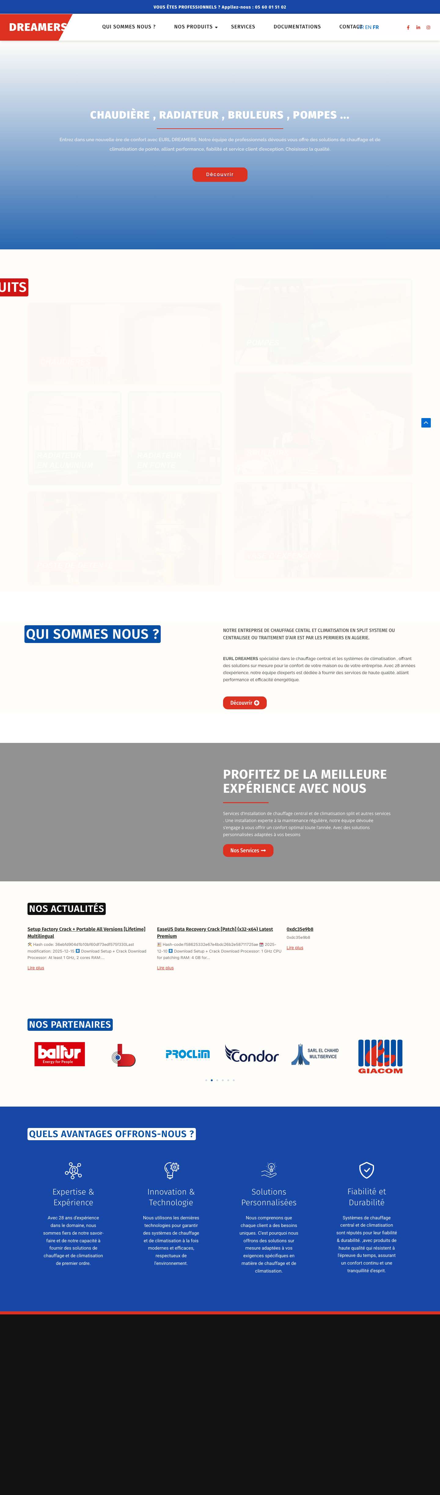 Accueil - Eurl Dreamers - Full Screenshot