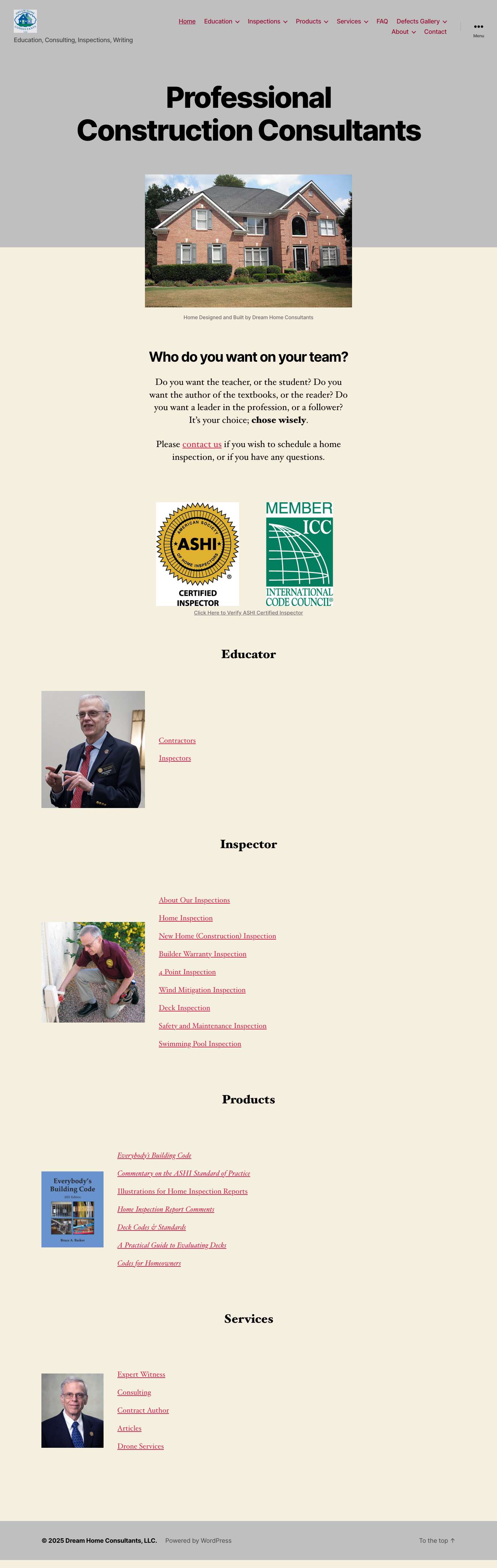 Home Inspector and Consultant - Dream Home Consultants, LLC. - Full Screenshot