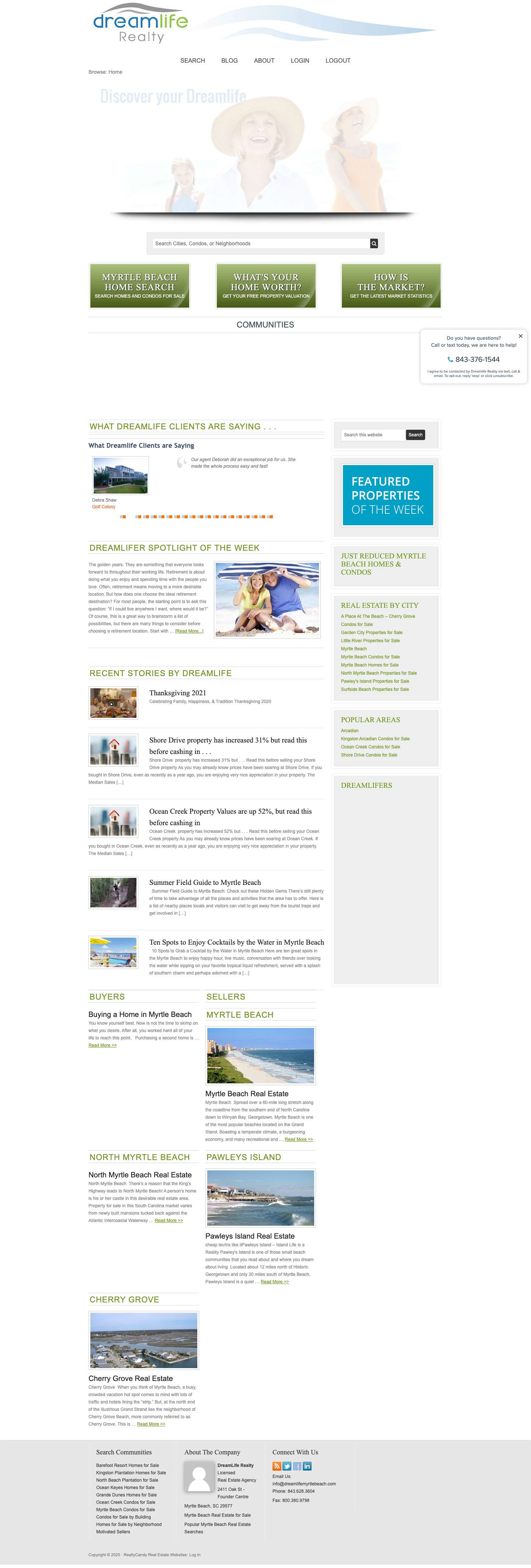 Myrtle Beach Real Estate For Sale Home and Condos - Full Screenshot