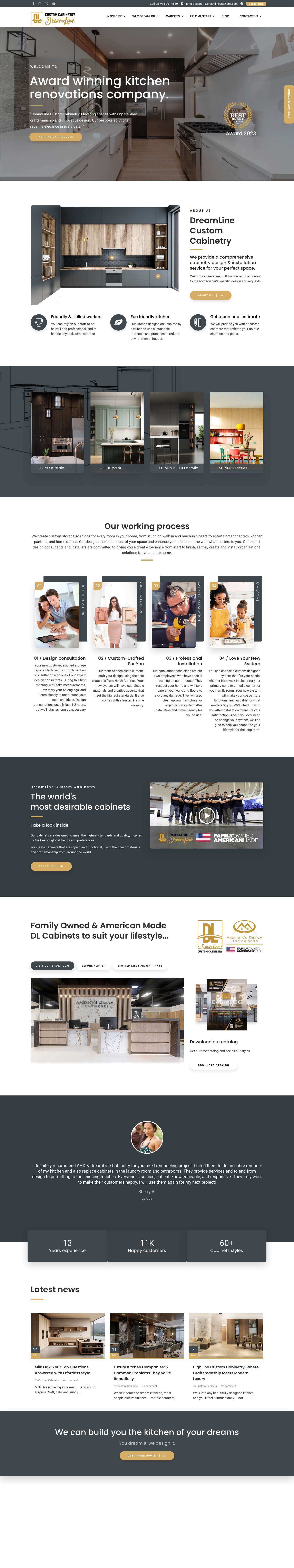 Custom Kitchen Remodel - DreamLine Custom Cabinetry - Full Screenshot