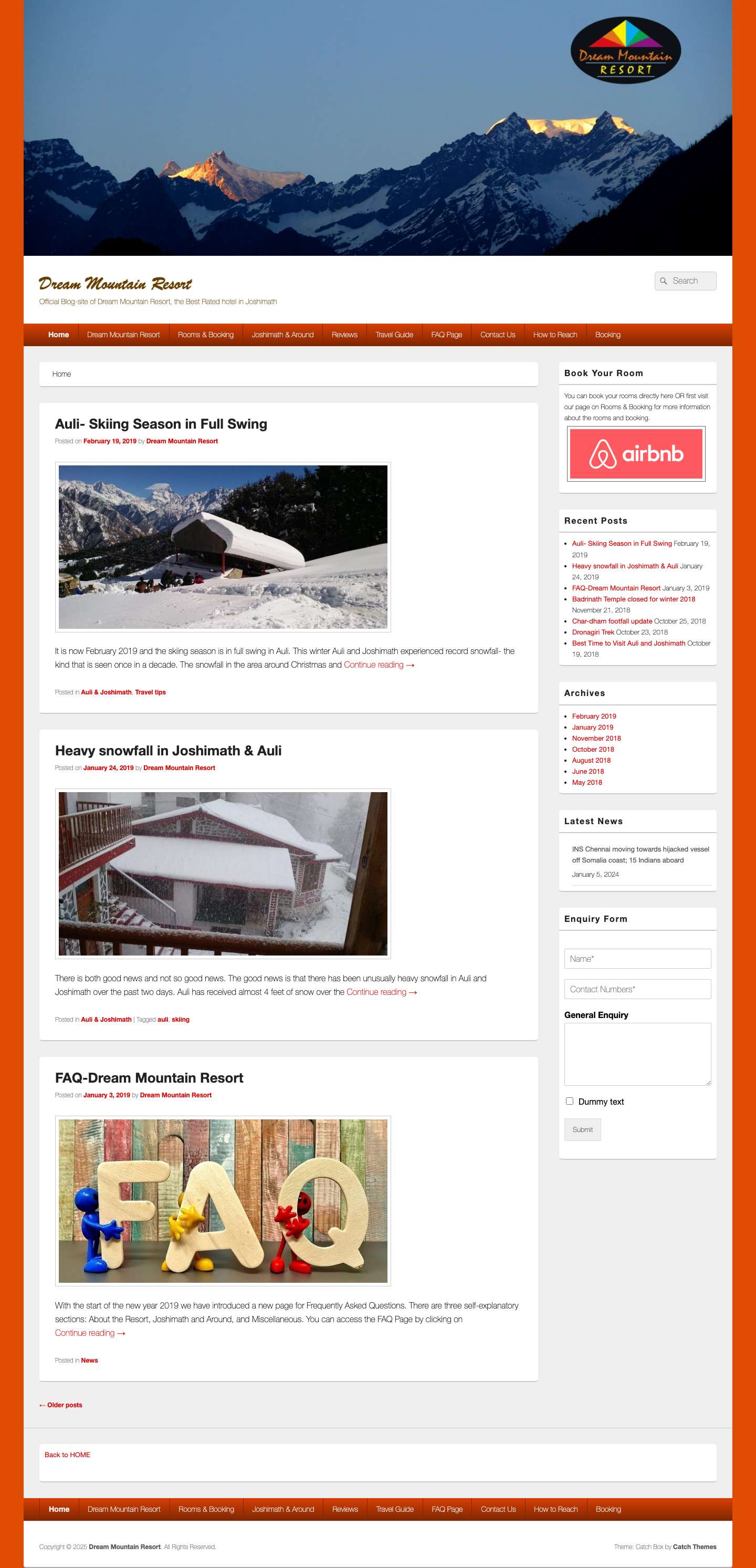 Dream Mountain Resort - Official Blog-site of Dream Mountain Resort, the Best Rated hotel in Joshimath - Full Screenshot