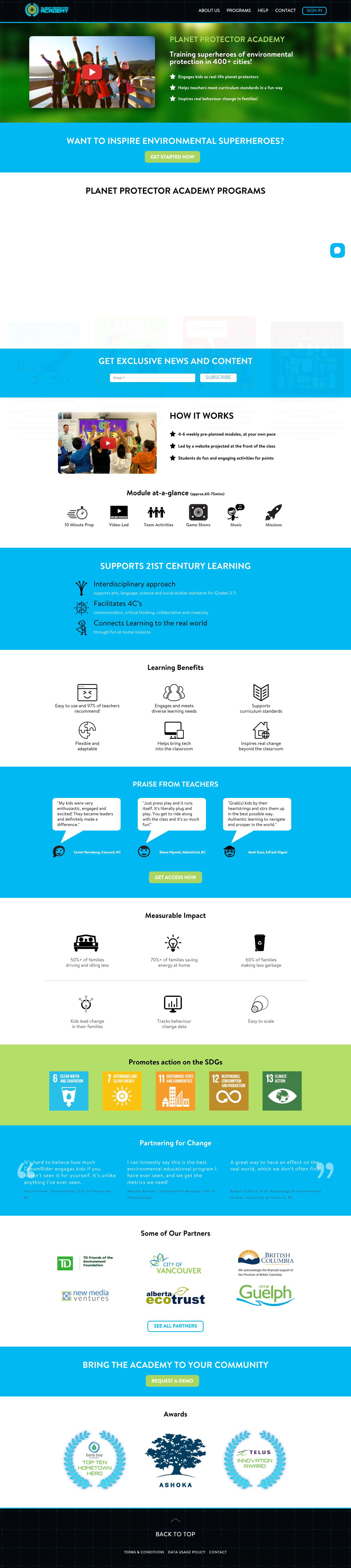 Home - Planet Protector Academy - Full Screenshot