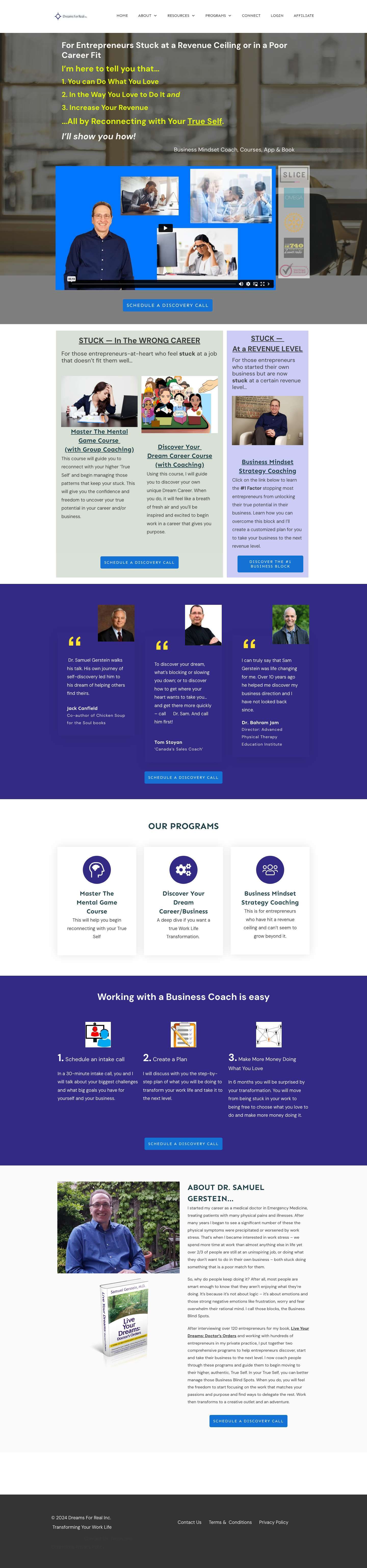 DFR Home Page NEW - Dreams For Real - Full Screenshot