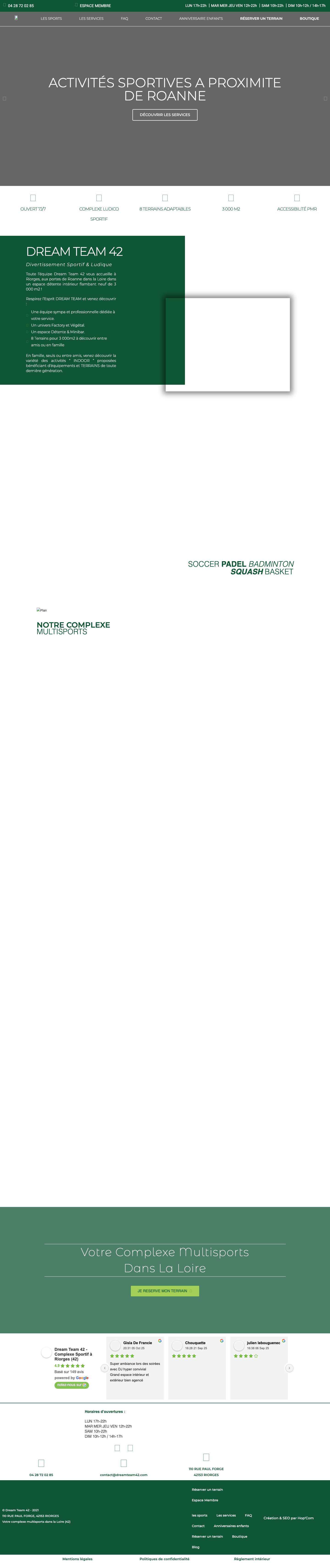 DreamTeam 42 | Complexe Sportif à Riorges | Sport d'intérieur - Full Screenshot